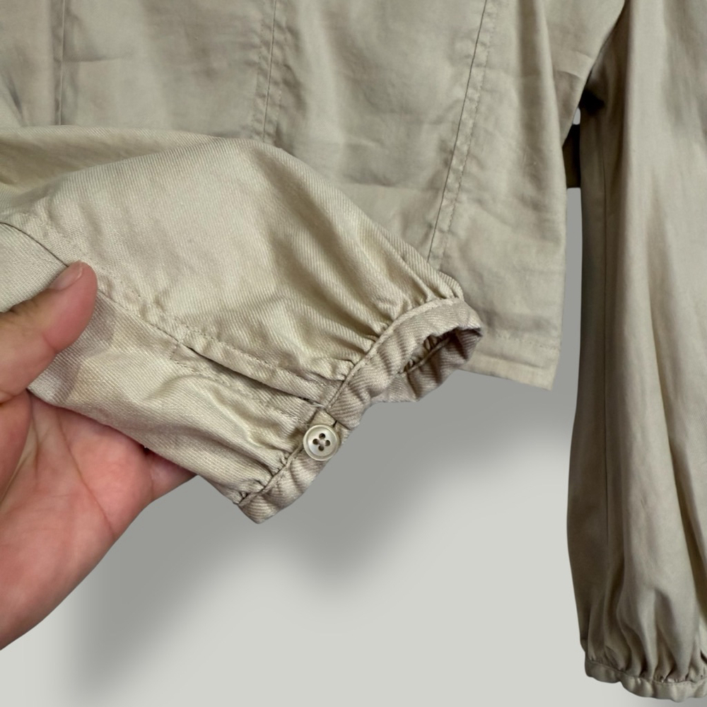 ARITZIA BABATON Blouse Women Size Small Beige Hadwyn Top Longsleeves Linen Blend - Picture 9 of 16